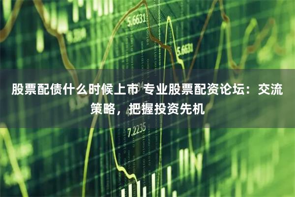 股票配债什么时候上市 专业股票配资论坛：交流策略，把握投资先机