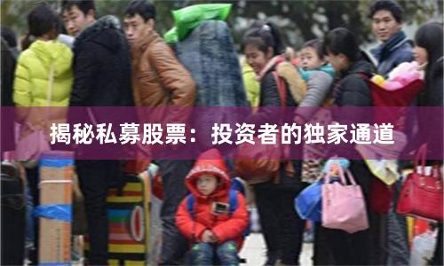 揭秘私募股票：投资者的独家通道